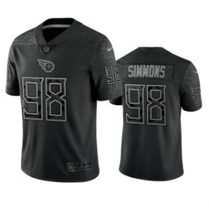 Nike Tennessee Titans 98 Jeffery Simmons Black Reflective Vapor Limited Men Jersey