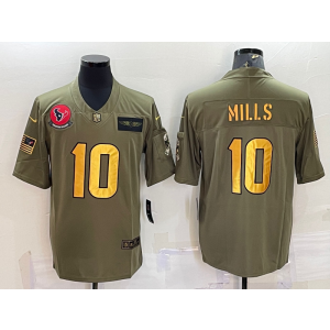 Nike Texans 10 Mills Olive Gold Salute To Service Limited Men Jersey Nike Texans 10 Mills Olive Gold Salute To Service Limited Men Jersey