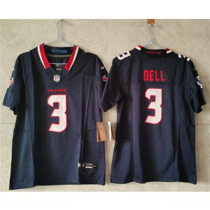 Nike Texans 3 Tank Dell Navy F.U.S.E. Vapor Limited Women Jersey(Run Small)