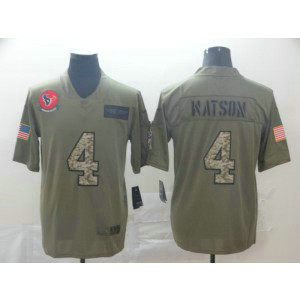Nike Texans 4 Deshaun Watson 2019 Olive Camo Salute To Service Limited Men Jersey
