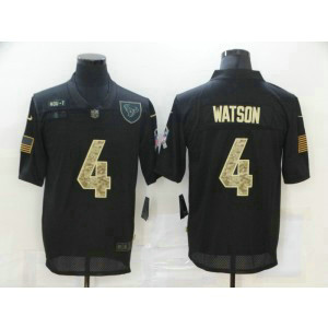 Nike Texans 4 Deshaun Watson 2020 Black Camo Salute To Service Limited Men Jersey