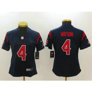 Nike Texans 4 Deshaun Watson Navy Color Rush Limited Women Jersey