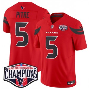 Nike Texans 5 Jalen Pitre Red 2024 AFC South Division Champions F.U.S.E. Vapor Limited Men Jersey Nike Texans 5 Jalen Pitre Red 2024 AFC South Division Champions F.U.S.E. Vapor Limited Men Jersey