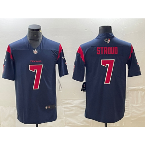 Nike Texans 7 C.J. Stroud Blue Vapor Untouchable Limited Men Jersey