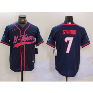 Nike Texans 7 C.J. Stroud Navy Vapor Baseball Limited Men Jersey