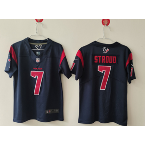 Nike Texans 7 C.J. Stroud Navy Vapor Untouchable Limited Women Jersey(Run Small)