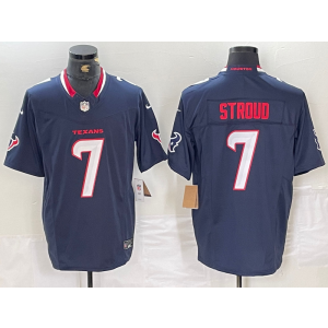 Nike Texans 7 C.J. Stroud Navy White F.U.S.E. Vapor Limited Men Jersey