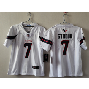Nike Texans 7 C.J. Stroud White Vapor Untouchable Limited Women Jersey(Run Small)