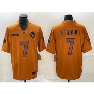 Nike Texans 7 CJ Stroud 2023 Brown Salute To Service Limited Men Jersey