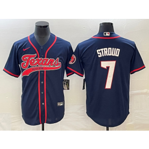 Nike Texans 7 CJ Stroud Blue Baseball Vapor Limited Men Jersey