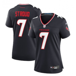 Nike Texans 7 CJ Stroud Navy 2024 New Vapor Limited Women Jersey