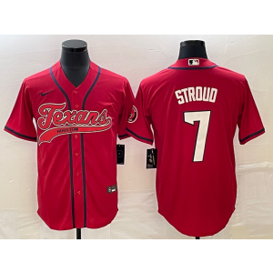 Nike Texans 7 CJ Stroud Red Baseball Vapor Limited Men Jersey