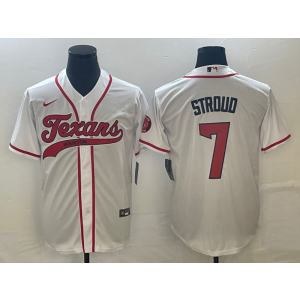 Nike Texans 7 CJ Stroud White Baseball Vapor Limited Men Jersey