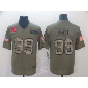 Nike Texans 99 J.J. Watt 2019 Olive Camo Salute To Service Limited Men Jersey
