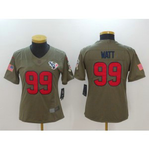 Nike Texans 99 J.J. Watt Olive 2017 Salute To Service Limited Women Jersey