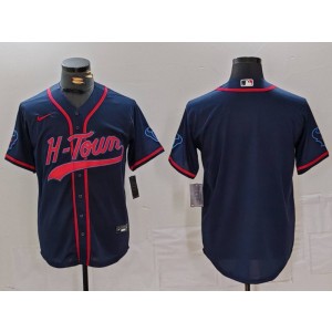Nike Texans Blank Navy Vapor Baseball Limited Men Jersey