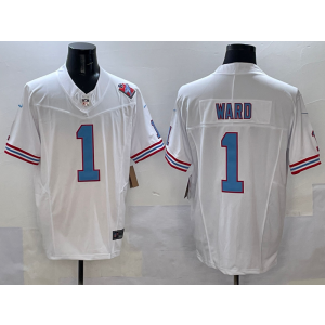 Nike Titans 1 Cameron Ward White F.U.S.E. Vapor Limited Men Jersey with patch