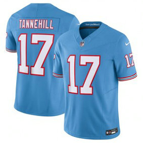 Nike Titans 17 Ryan Tannehill Light Blue 2023 F.U.S.E. Vapor Limited Throwback Men Jersey