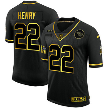 Nike Titans 22 Derrick Henry Black Gold 2020 Salute To Service Limited Jersey Nike Titans 22 Derrick Henry Black Gold 2020 Salute To Service Limited Jersey