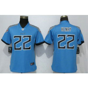 Nike Titans 22 Derrick Henry Light Blue 2018 Vapor Untouchable Limited Women Jersey