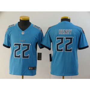 Nike Titans 22 Derrick Henry Light Blue Vapor Untouchable Limited Youth Jersey