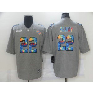 Nike Titans 22 Derrick Henry Rainbow Grey Vapor Limited Men Jersey