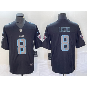 Nike Titans 8 Levis Black Impact Vapor Limited Men Jersey