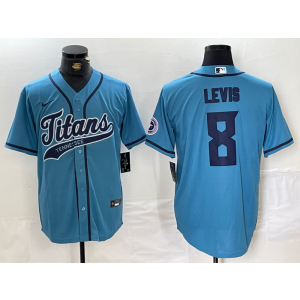 Nike Titans 8 Levis Blue Vapor Baseball Limited Men Jersey