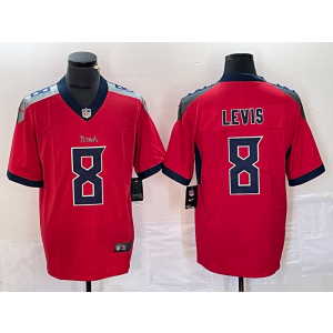 Nike Titans 8 Levis Red Inverted Legend Vapor Limited Men Jersey