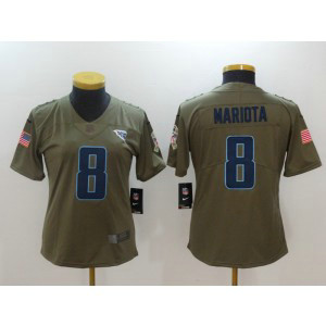 Nike Titans 8 Marcus Mariota Olive 2017 Salute To Service Limited Women Jersey