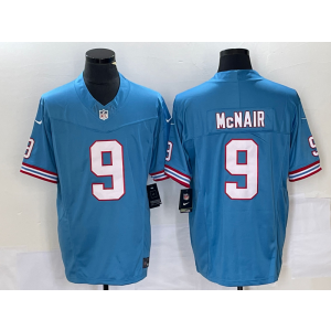 Nike Titans 9 Steve McNair Light Blue 2023 F.U.S.E. Vapor Limited Throwback Men Jersey