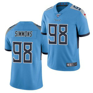 Nike Titans 98 Jeffery Simmons Blue Vapor Untouchable Limited Men Jersey