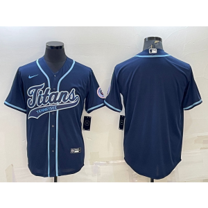Nike Titans Blank Blue Vapor Baseball Limited Men Jerseys