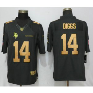 Nike Vikings 14 Stefon Diggs Anthracite Gold Salute To Service Limited Men Jersey Nike Vikings 14 Stefon Diggs Anthracite Gold Salute To Service Limited Men Jersey