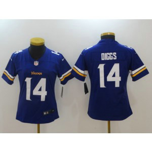 Nike Vikings 14 Stefon Diggs Purple Vapor Untouchable Limited Women Jersey
