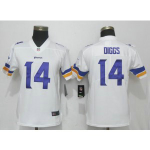 Nike Vikings 14 Stefon Diggs White Vapor Untouchable Limited Women Jersey