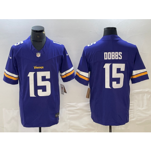 Nike Vikings 15 Dobbs Purple 2023 F.U.S.E Vapor Limited Men Jersey
