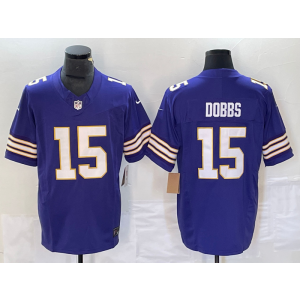 Nike Vikings 15 Dobbs Purple 2023 F.U.S.E Vapor Limited Men Jersey Nike Vikings 15 Dobbs Purple 2023 F.U.S.E Vapor Limited Men Jersey