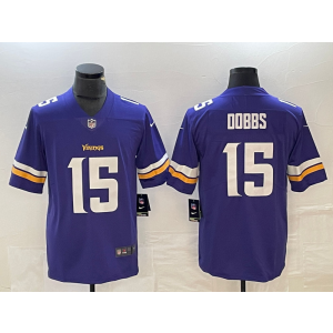 Nike Vikings 15 Dobbs Purple Vapor Untouchable Limited Men Jersey Nike Vikings 15 Dobbs Purple Vapor Untouchable Limited Men Jersey