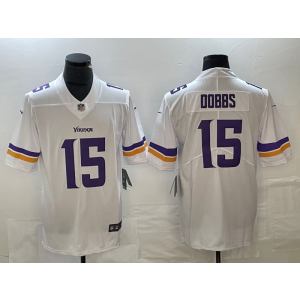 Nike Vikings 15 Dobbs White Vapor Untouchable Limited Men Jersey Nike Vikings 15 Dobbs White Vapor Untouchable Limited Men Jersey