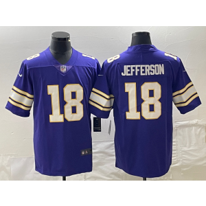 Nike Vikings 18 Justin Jefferson Purple 2023 F.U.S.E. Vapor Limited Throwback Men Jersey Nike Vikings 18 Justin Jefferson Purple 2023 F.U.S.E. Vapor Limited Throwback Men Jersey
