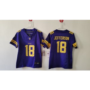 Nike Vikings 18 Justin Jefferson Purple F.U.S.E. Color Rush Limited Women Jersey