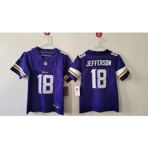 Nike Vikings 18 Justin Jefferson Purple F.U.S.E. Vapor Limited Women Jersey