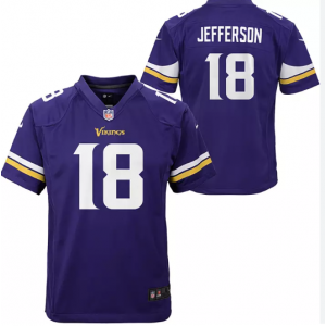 Nike Vikings 18 Justin Jefferson Purple Vapor Limited Youth Jersey
