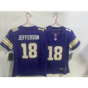 Nike Vikings 18 Justin Jefferson Purple Vapor Limited Youth Jersey