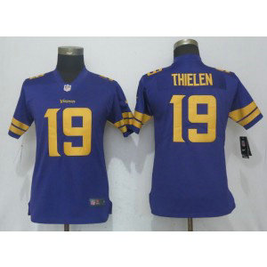 Nike Vikings 19 Adam Thielen Purple Color Rush Limited Women Jersey