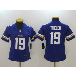 Nike Vikings 19 Adam Thielen Purple Vapor Untouchable Limited Women Jersey