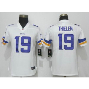 Nike Vikings 19 Adam Thielen White Vapor Untouchable Limited Women Jersey