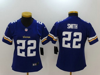 Nike Vikings 22 Harrison Smith Purple Vapor Untouchable Women Limited Jersey
