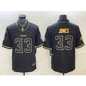 Nike Vikings 33 Aaron Jones Black Gold Vapor Limited Men Jersey